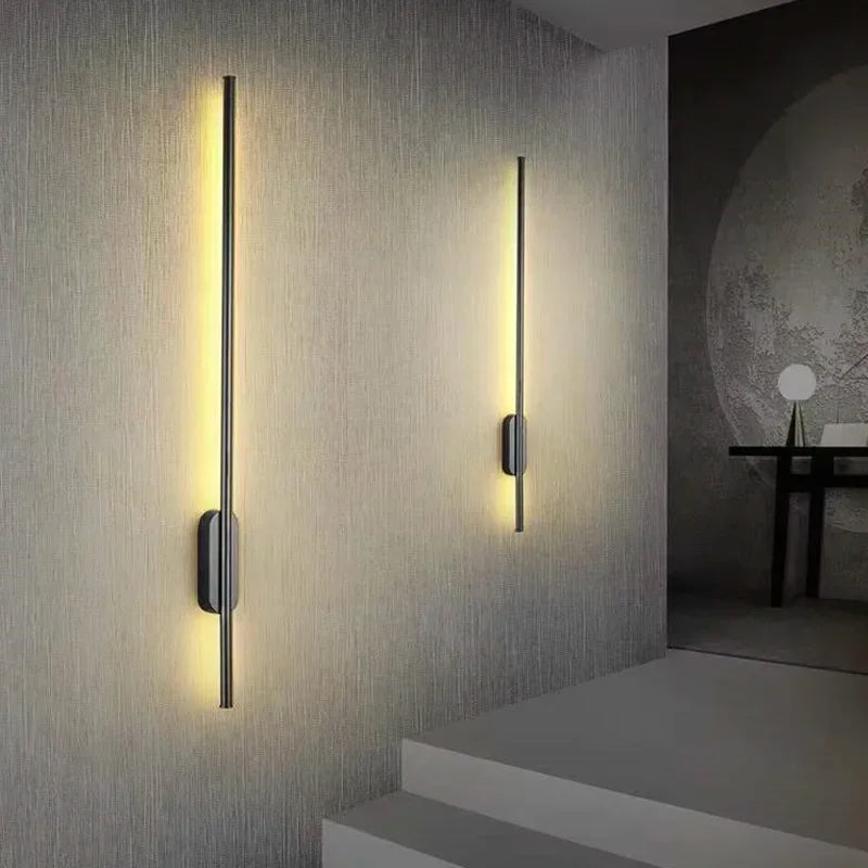AerisLume Slim Contemporary LED Wall Lamp in Black or Gold