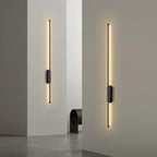 AerisLume Slim Contemporary LED Wall Lamp in Black or Gold