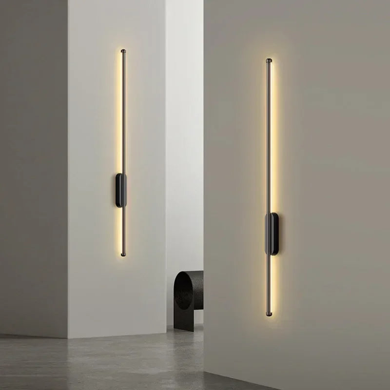 AerisLume Slim Contemporary LED Wall Lamp in Black or Gold