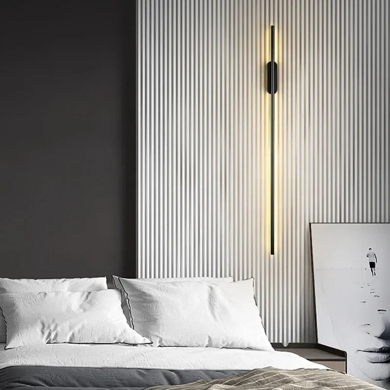 AerisLume Slim Contemporary LED Wall Lamp in Black or Gold