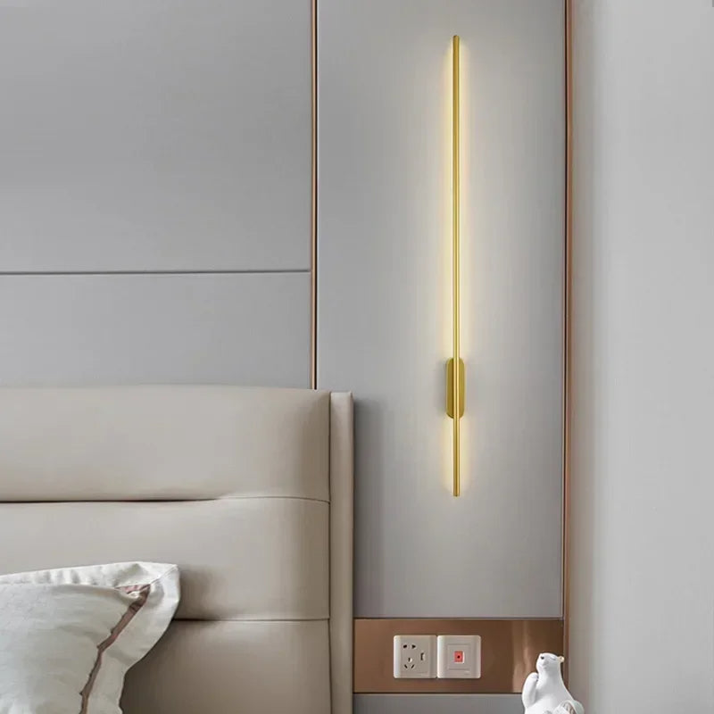 AerisLume Slim Contemporary LED Wall Lamp in Black or Gold