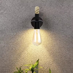 ArdentWeave | Rustic Iron Wall Lamp with Hemp Rope Decor