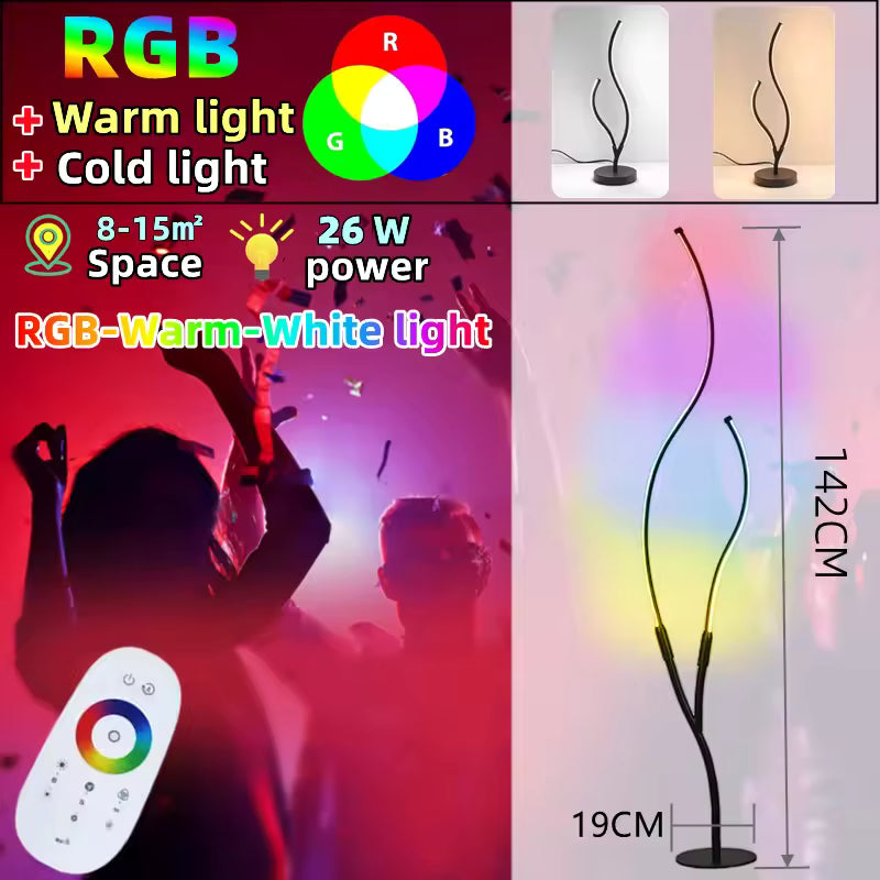 Aeron Tree Style LED Floor Lamp With RGB And Remote