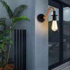 ArdentWeave | Rustic Iron Wall Lamp with Hemp Rope Decor