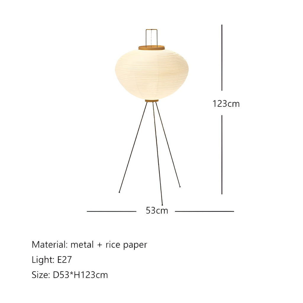 Ardenia | Handcrafted Rice Paper Floor Lamp, Minimalist Design With Warm Ambient Light For Living Rooms And Bedrooms